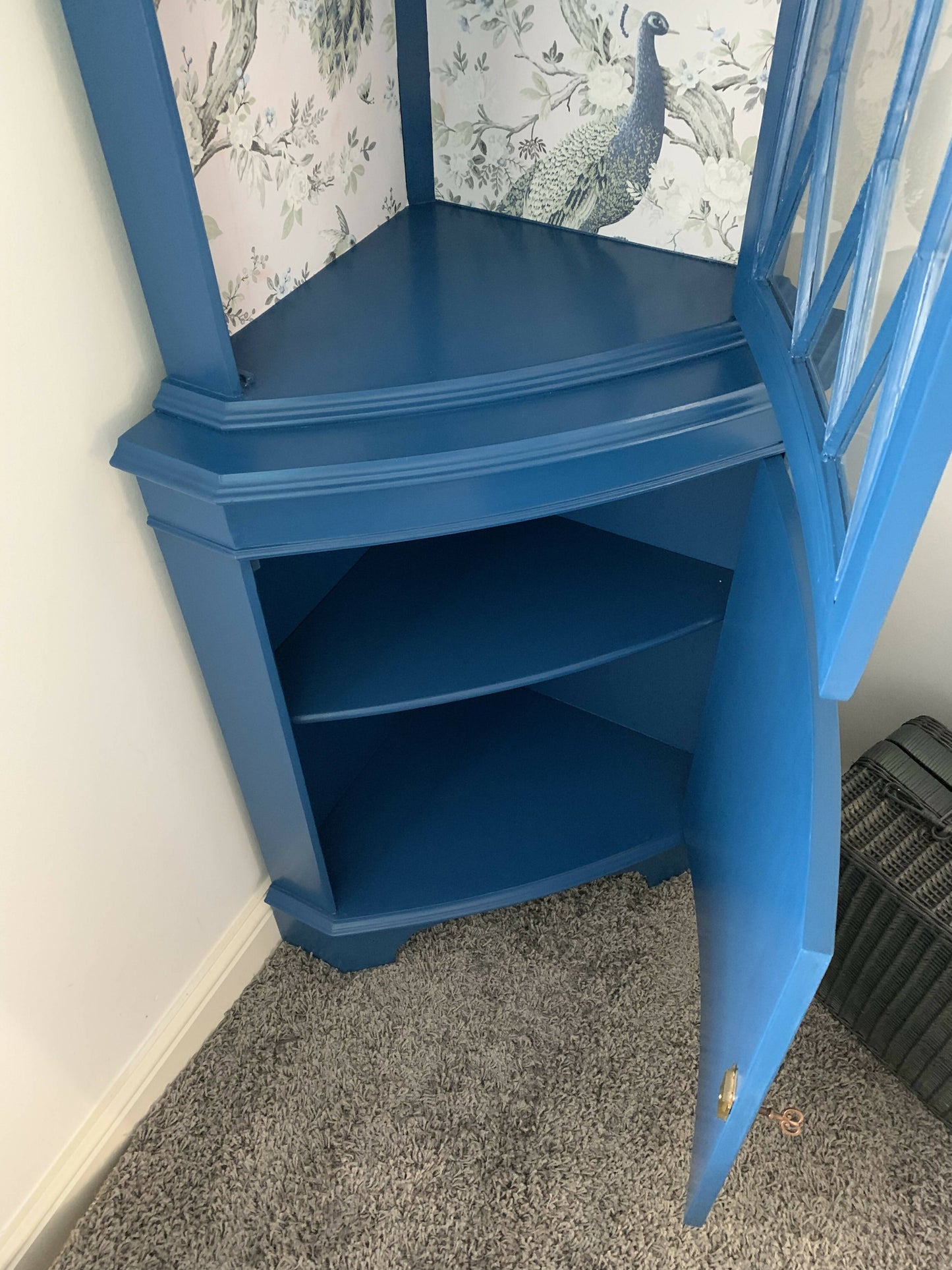 **NOW SOLD**Painted Cobalt Drink/Display Corner Unit
