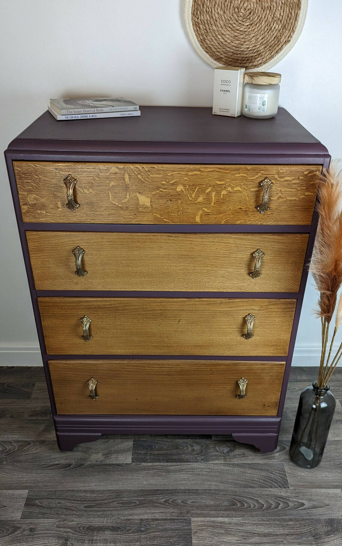 Hand painted vintage drawers.