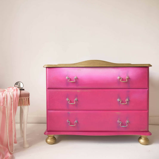 Hot Pink Maximalist Vintage Drawers