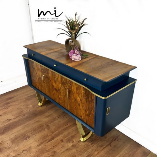 Refurbished vintage Beautility sideboard, drink cabinet, cocktail credenza, upcycled mid century buffet, dresser - SOLD commissions available