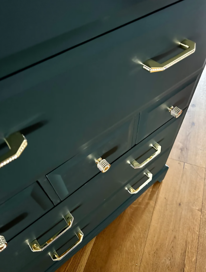 Navy Blue Stag Vintage Tallboy Chest of Drawers