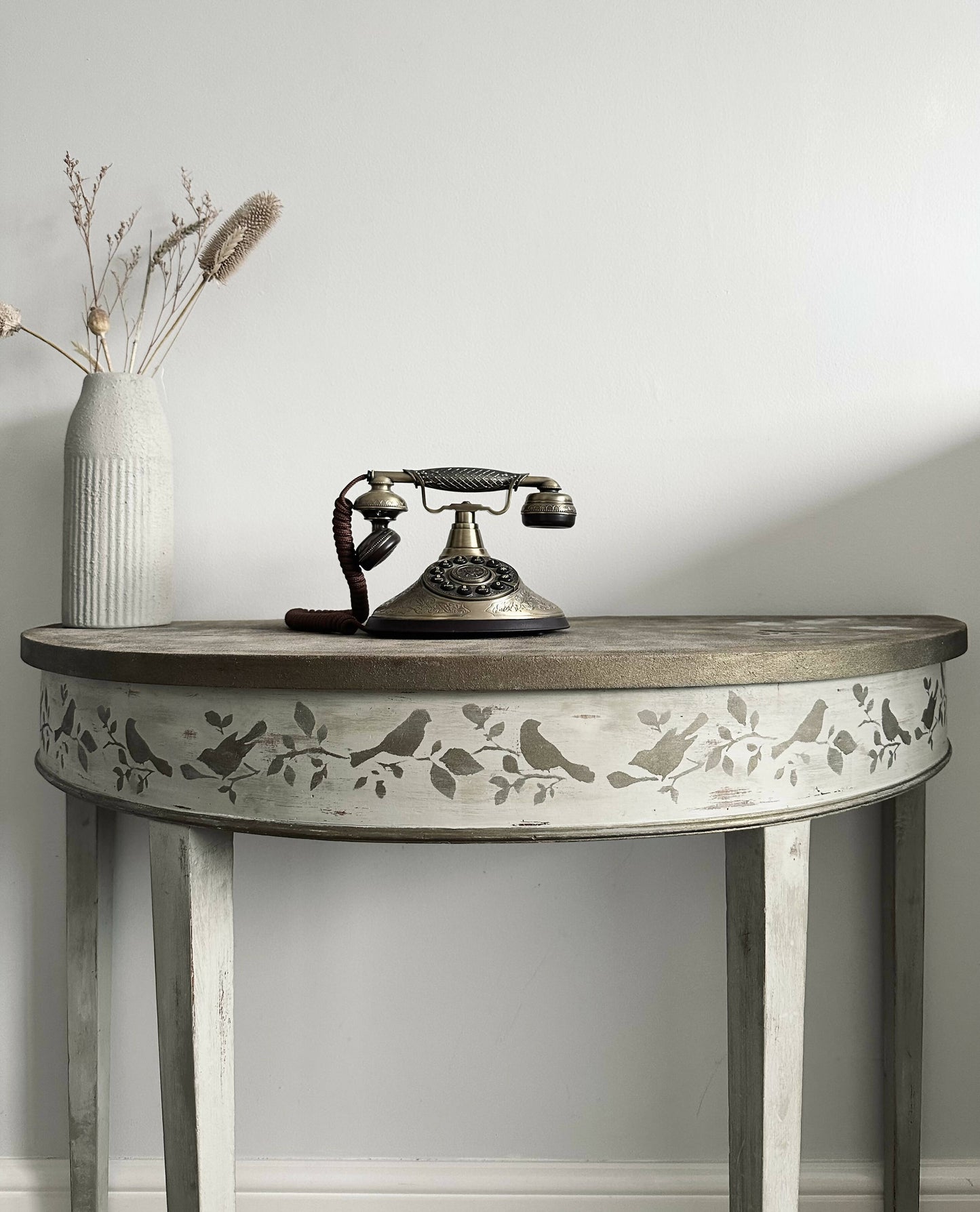 Half Moon Table, Side Table, French Table, Farmhouse Table, Rustic Table