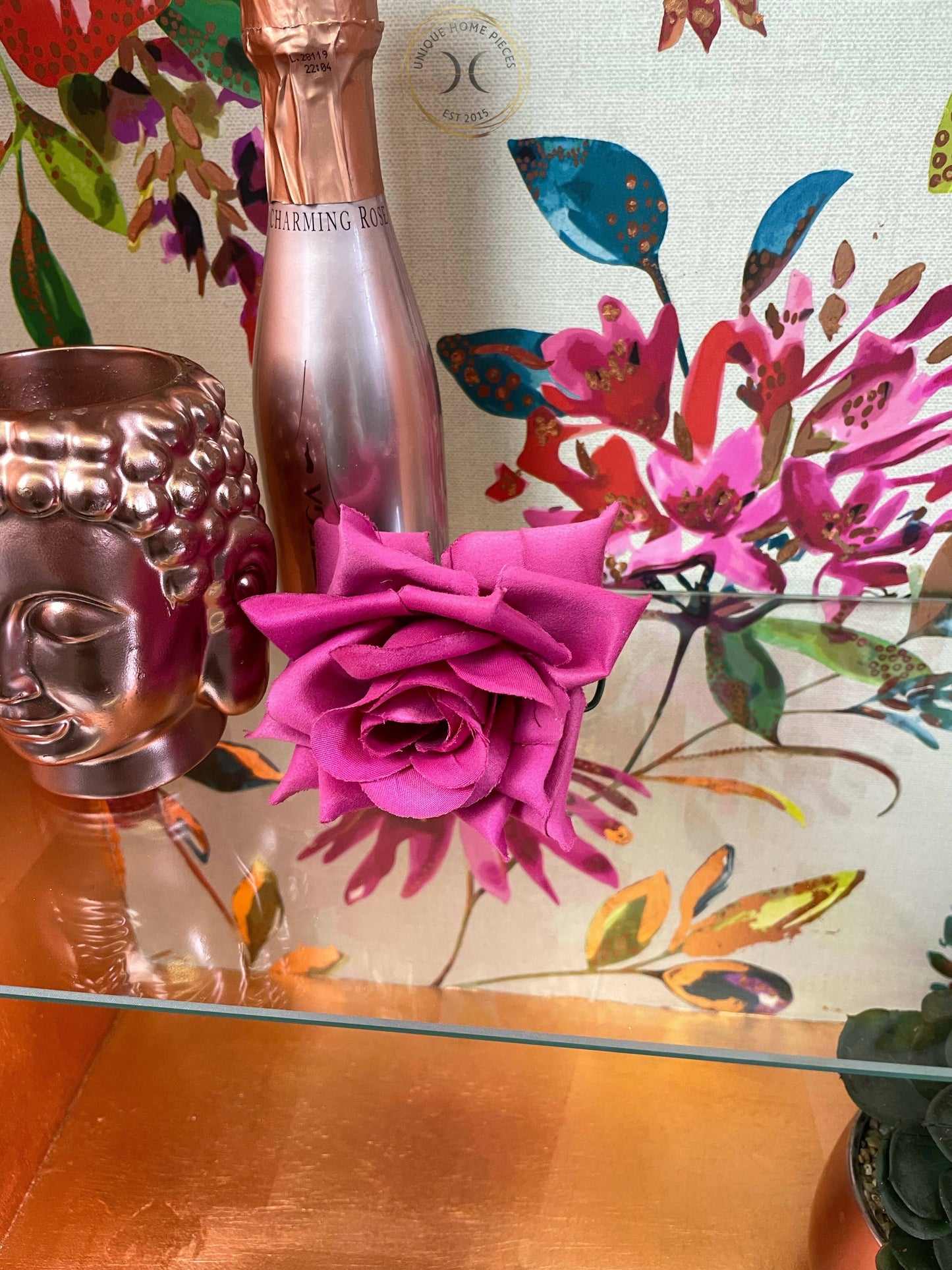 Blue Drinks Cabinet, Glass Fronted Display case