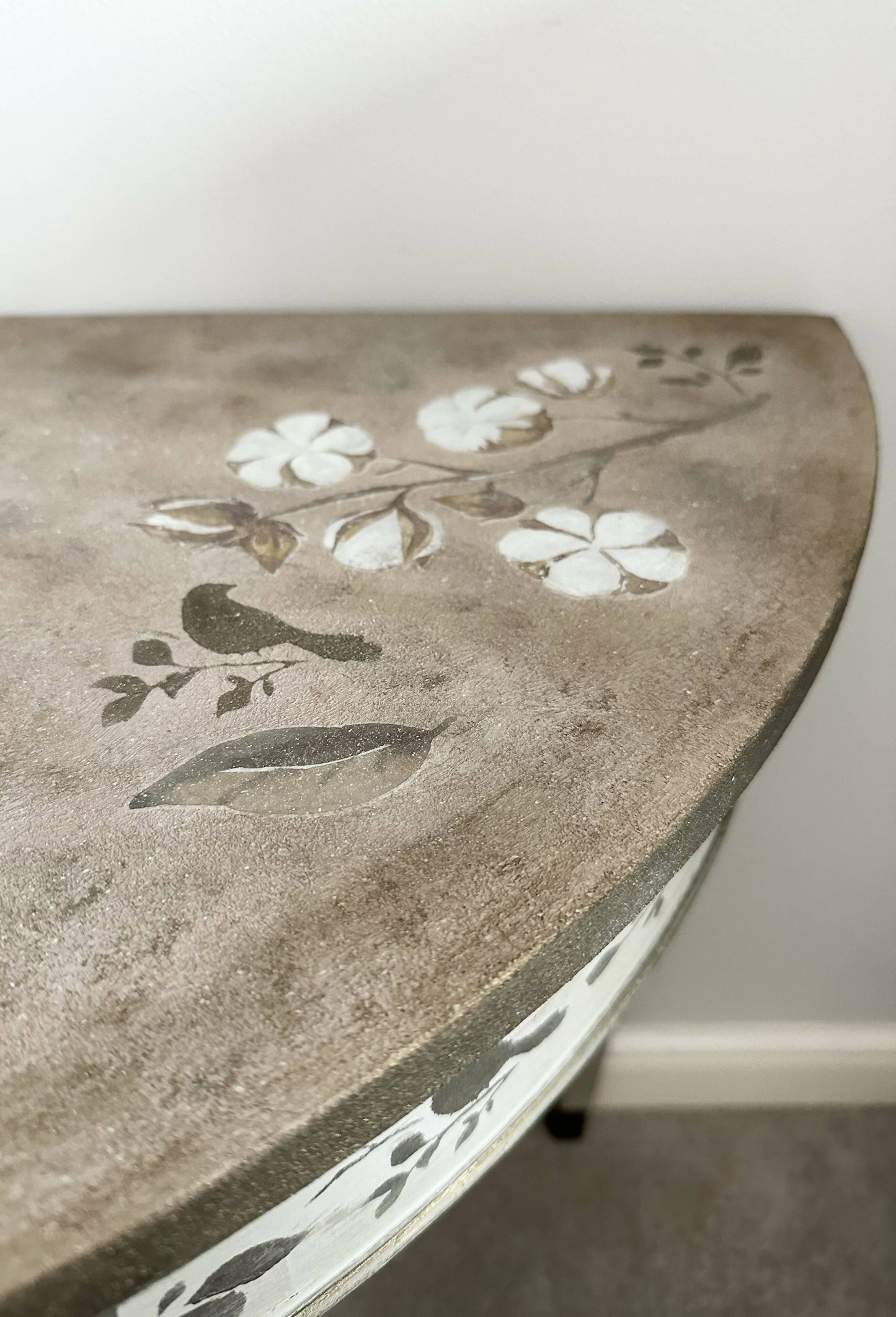 Half Moon Table, Side Table, French Table, Farmhouse Table, Rustic Table
