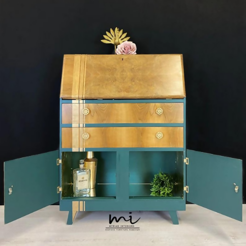 Refurbished 1950s Bureau, Drinks Cabinet - commision available