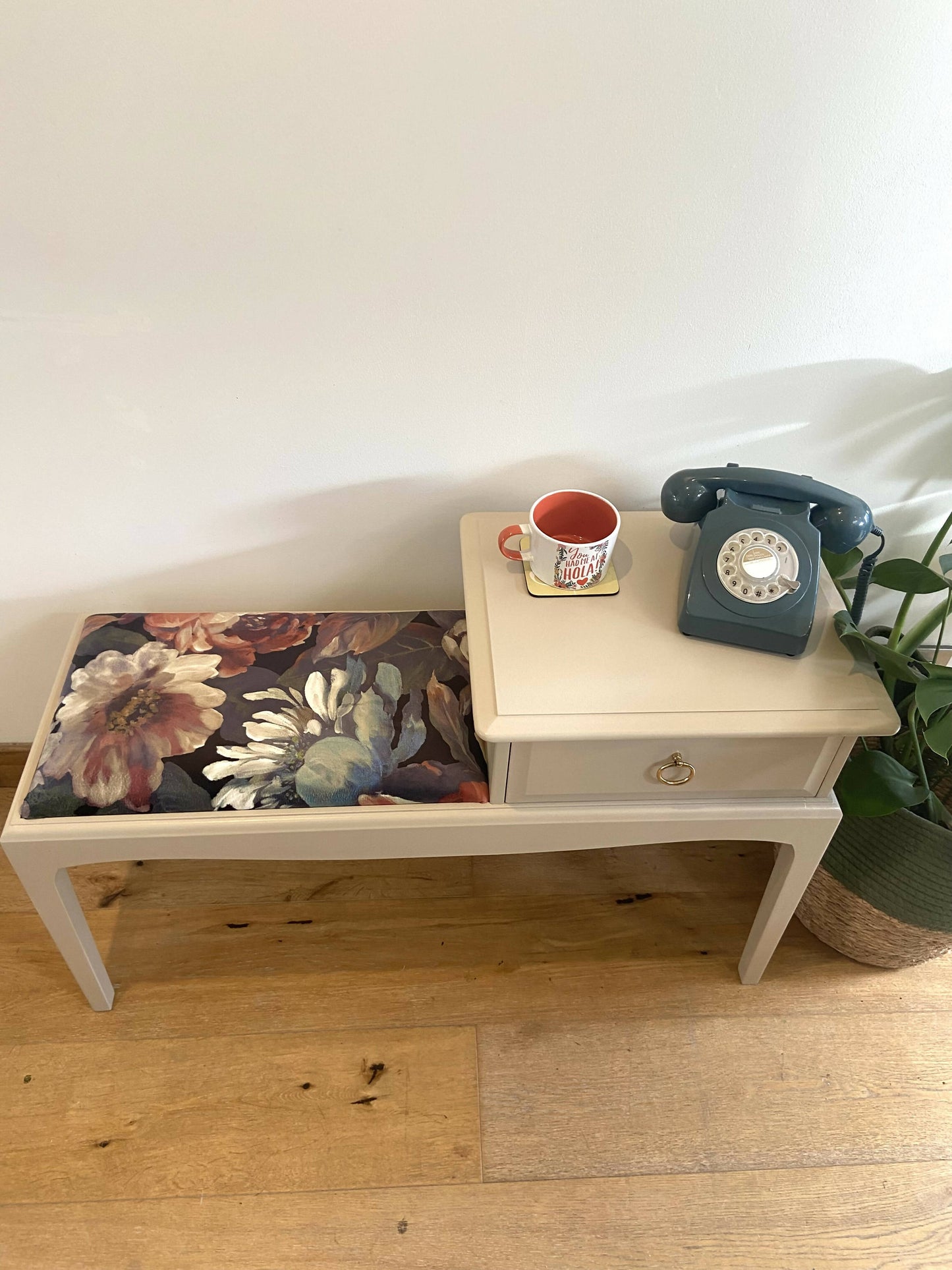 NOW SOLD Stag retro telephone table/hallway bench