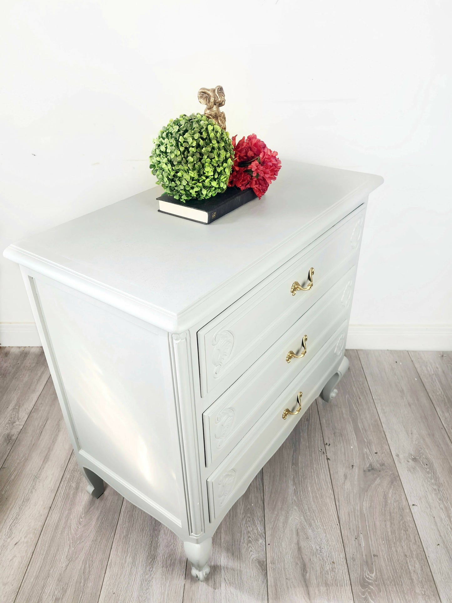 Grey French Vintage 3 Drawer Chest of Drawers