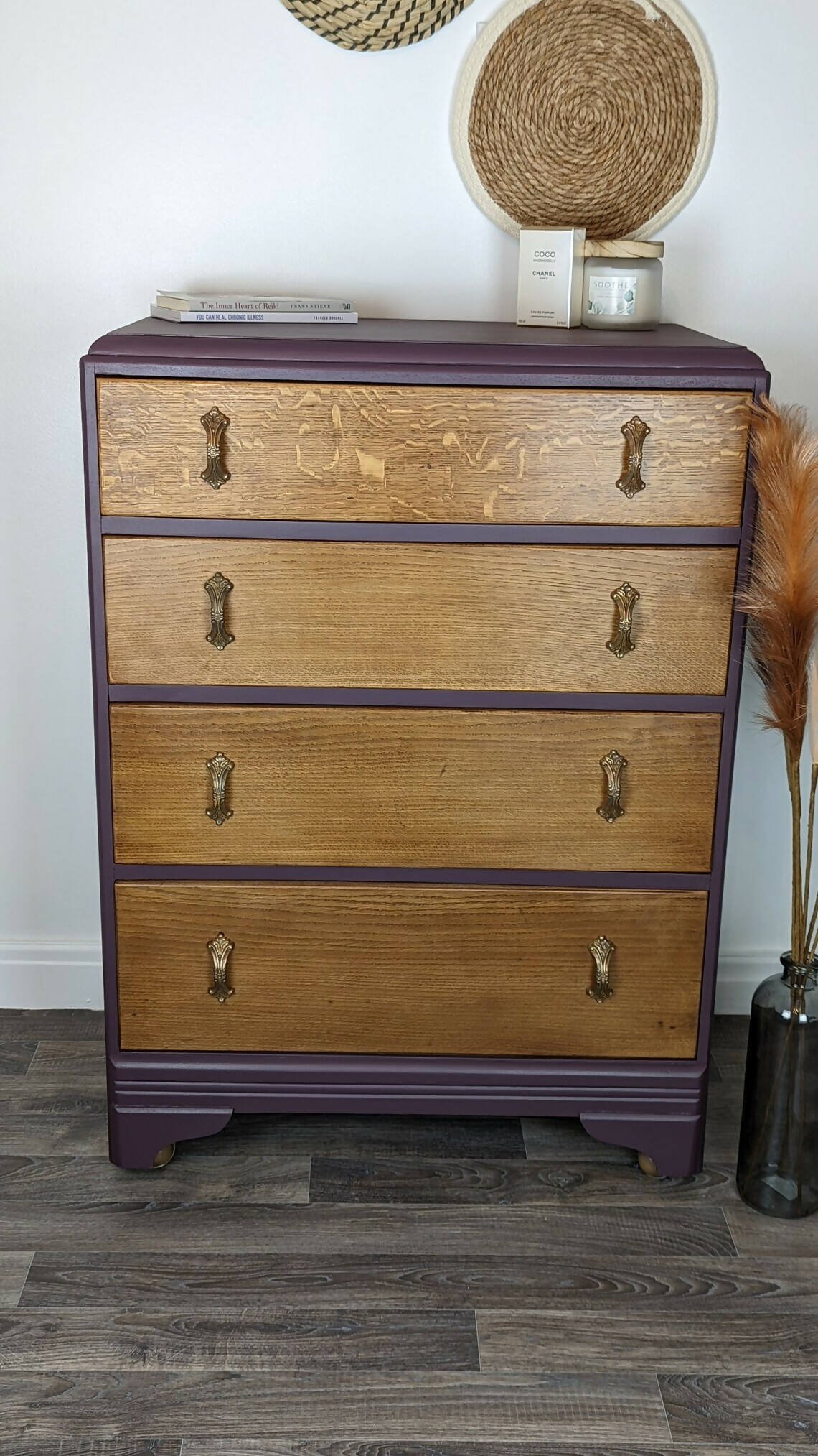 Hand painted vintage drawers.