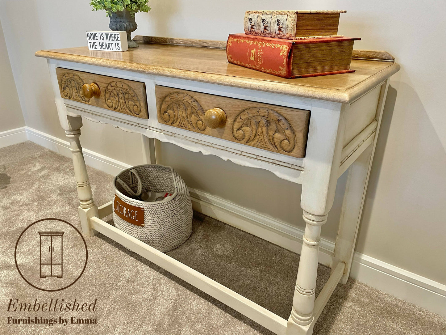 Carved Oak Console Table (SOLD)