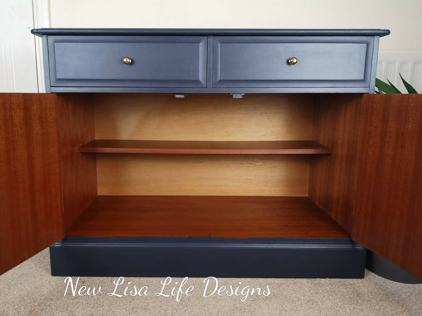 Stag Minstrel Drinks Cabinet / Sideboard - Midnight Blue