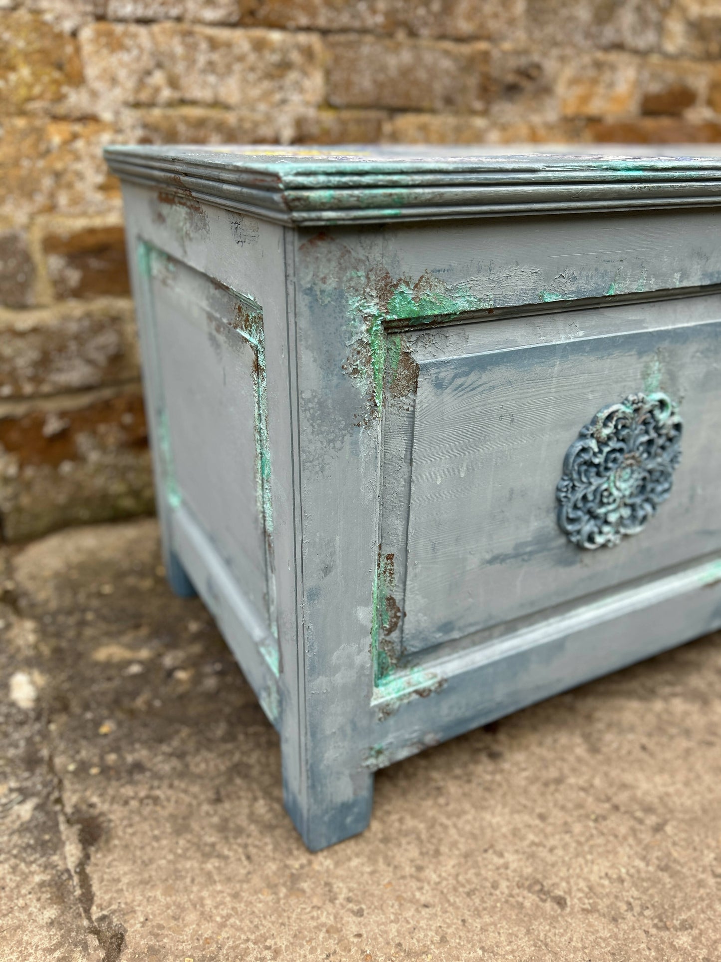 Blue Vintage Ottoman / Bed Box