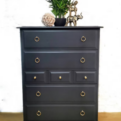 Refurbished Stag Minstrel Tallboy Chest Of Drawers, dresser