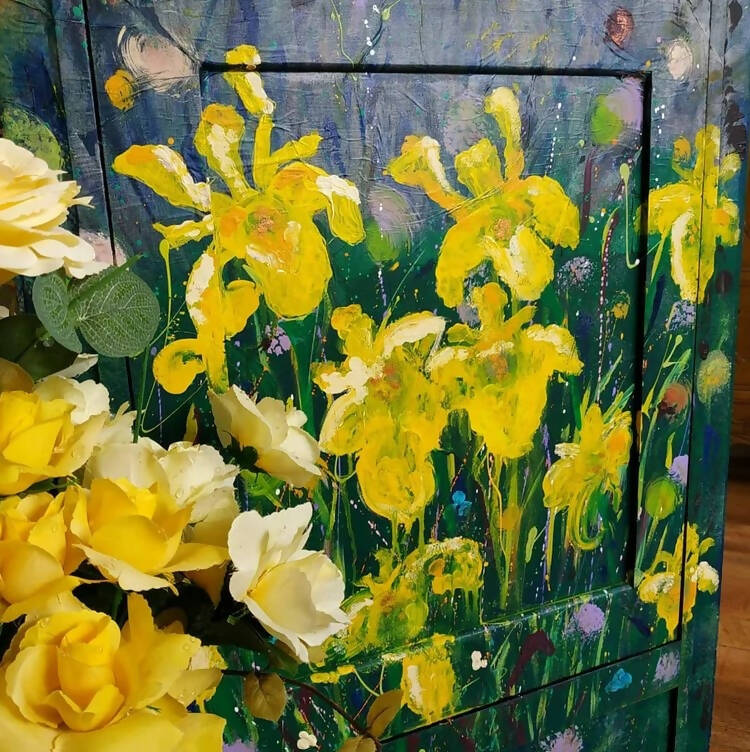handpainted gentlemens cupboard, laundry cupboard, office storage, food palour, hall cupboard for shoes, made to order