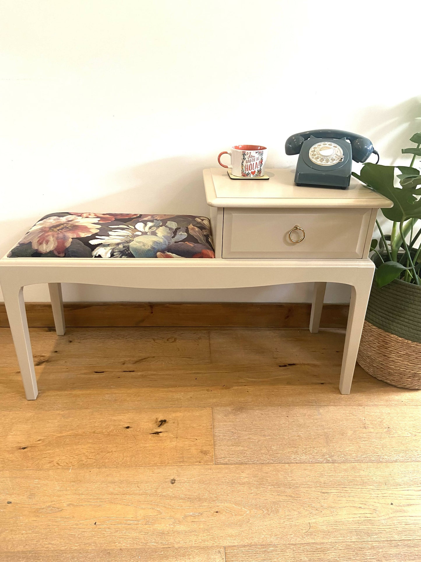 NOW SOLD Stag retro telephone table/hallway bench