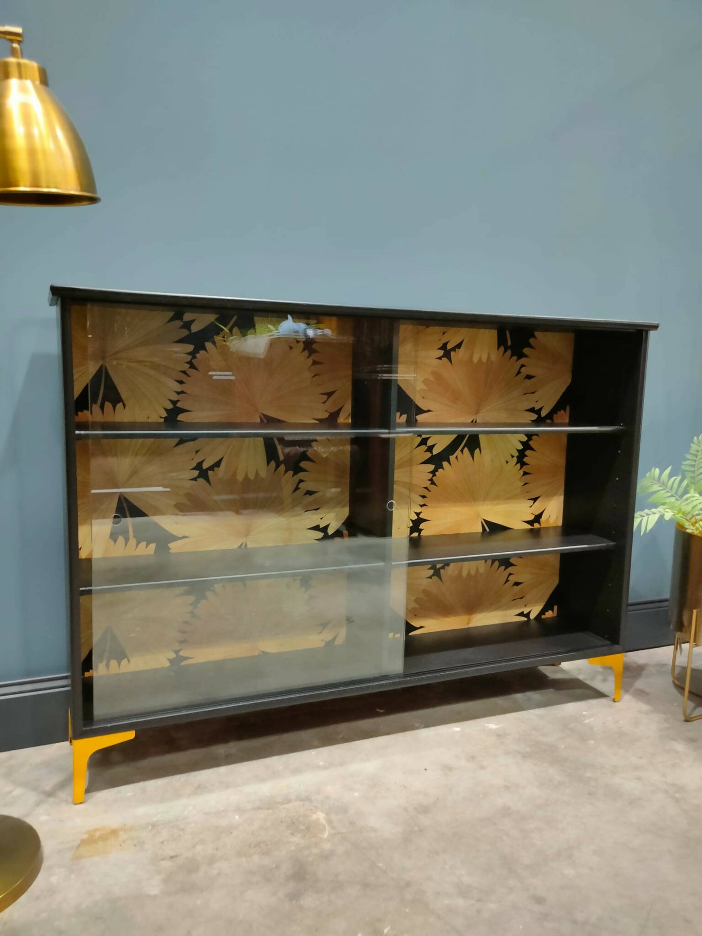 Mid Century Glass Fronted Bookcase/Cabinet