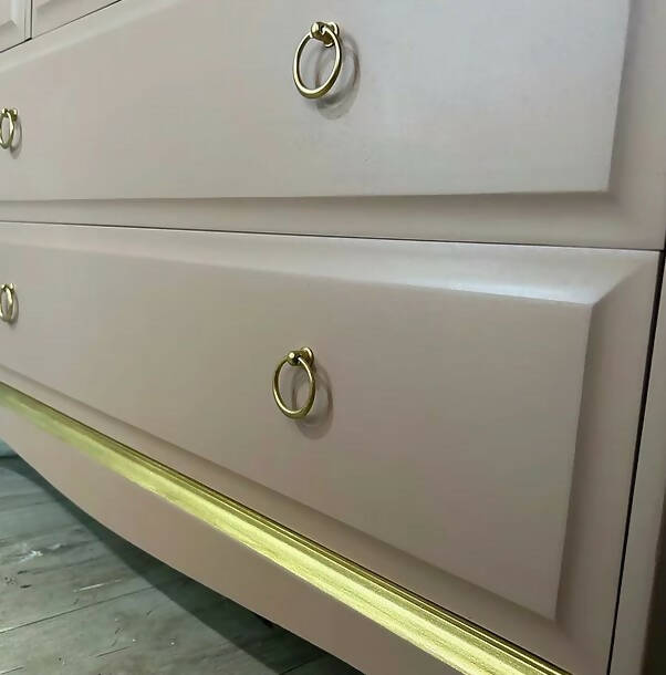 Pink and Gold Stag 4 over 2 Chest of Drawers