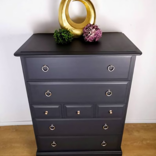 Refurbished Stag Minstrel Tallboy Chest Of Drawers, dresser