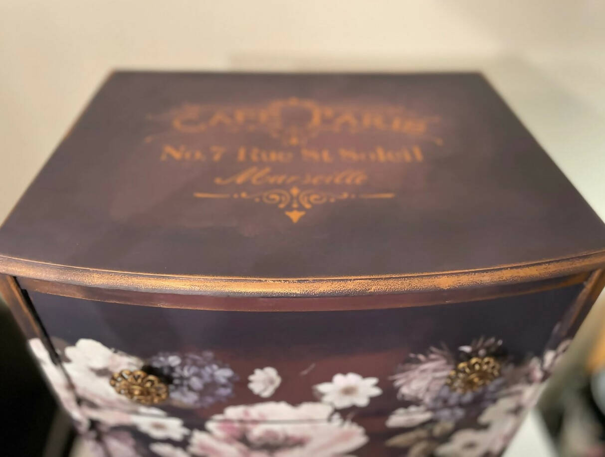 SOLD SOLD Tall Floral Tallboy Chest of Drawers / Bedside Cabinet