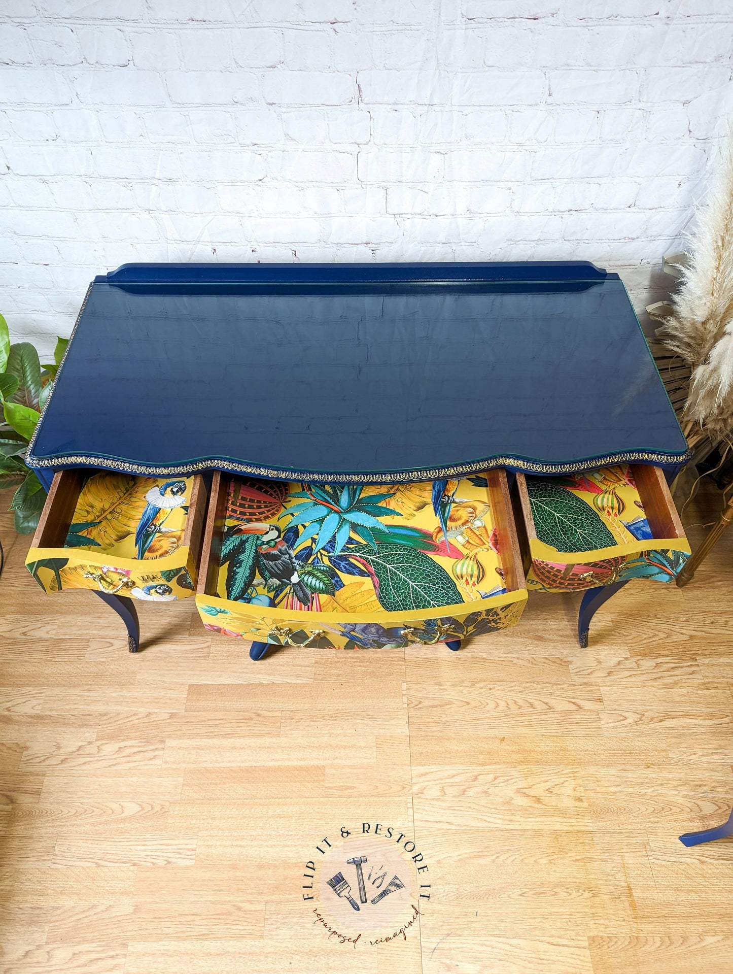 Vintage French Style Painted Bedroom Set - Dressing Table, Vanity, Desk, Sideboard and Stool, Statement, Maximalist MADE TO ORDER