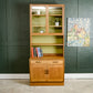 G Plan Sierra Wall Unit with Glass Doors and Green Backboard