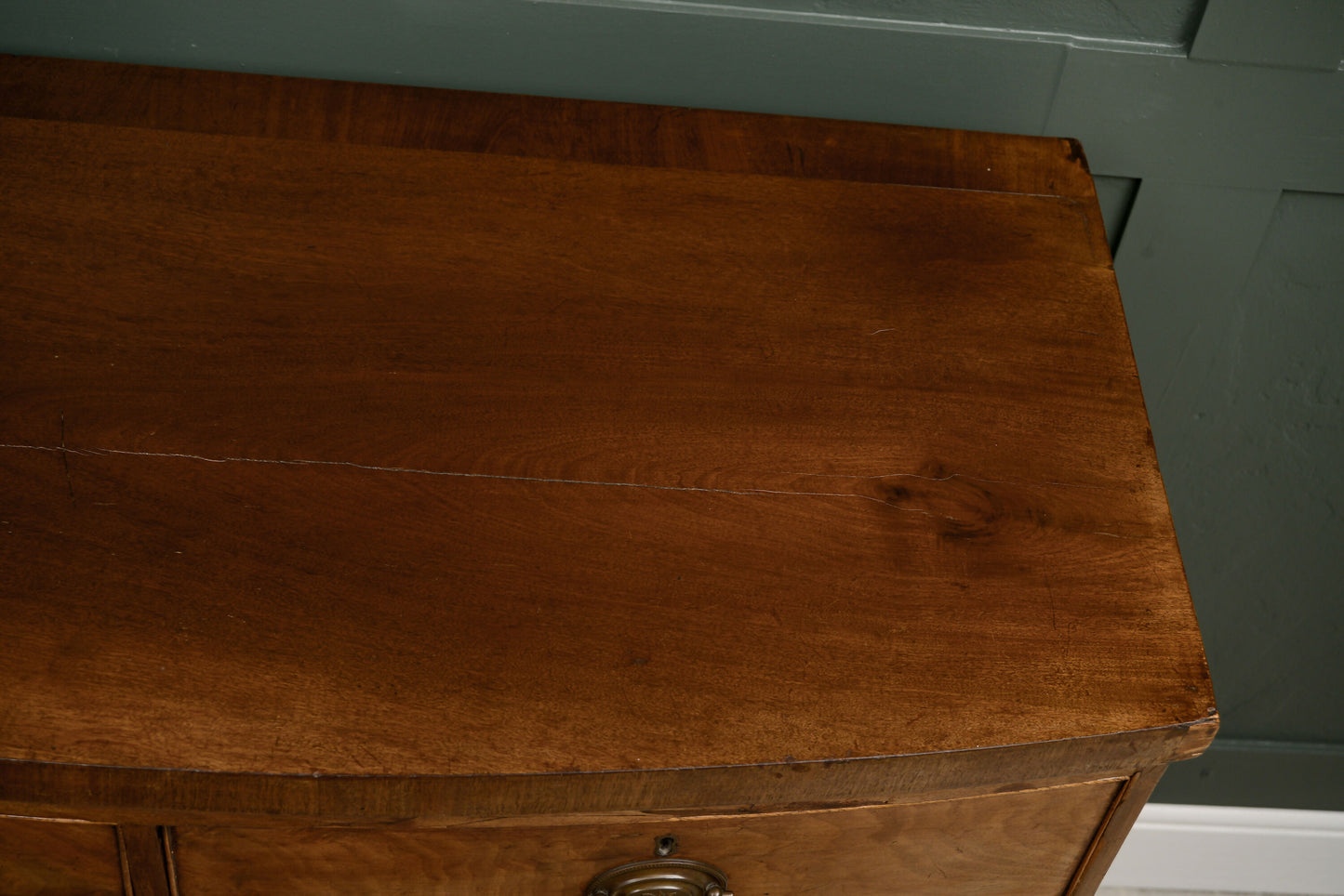 Victorian Bow Fronted Mahogany Chest of Drawers - 2 Over 3