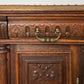 Desk Antique French Style Oak Double Sided Carved Pedestal Desk LOT 6514