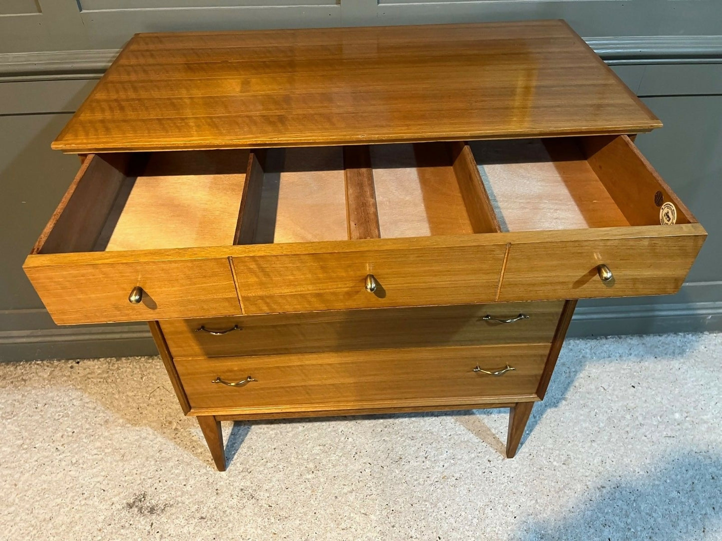 Vintage Chest Of Drawers In Walnut Designed By Alfred Cox & Sold Through Heals