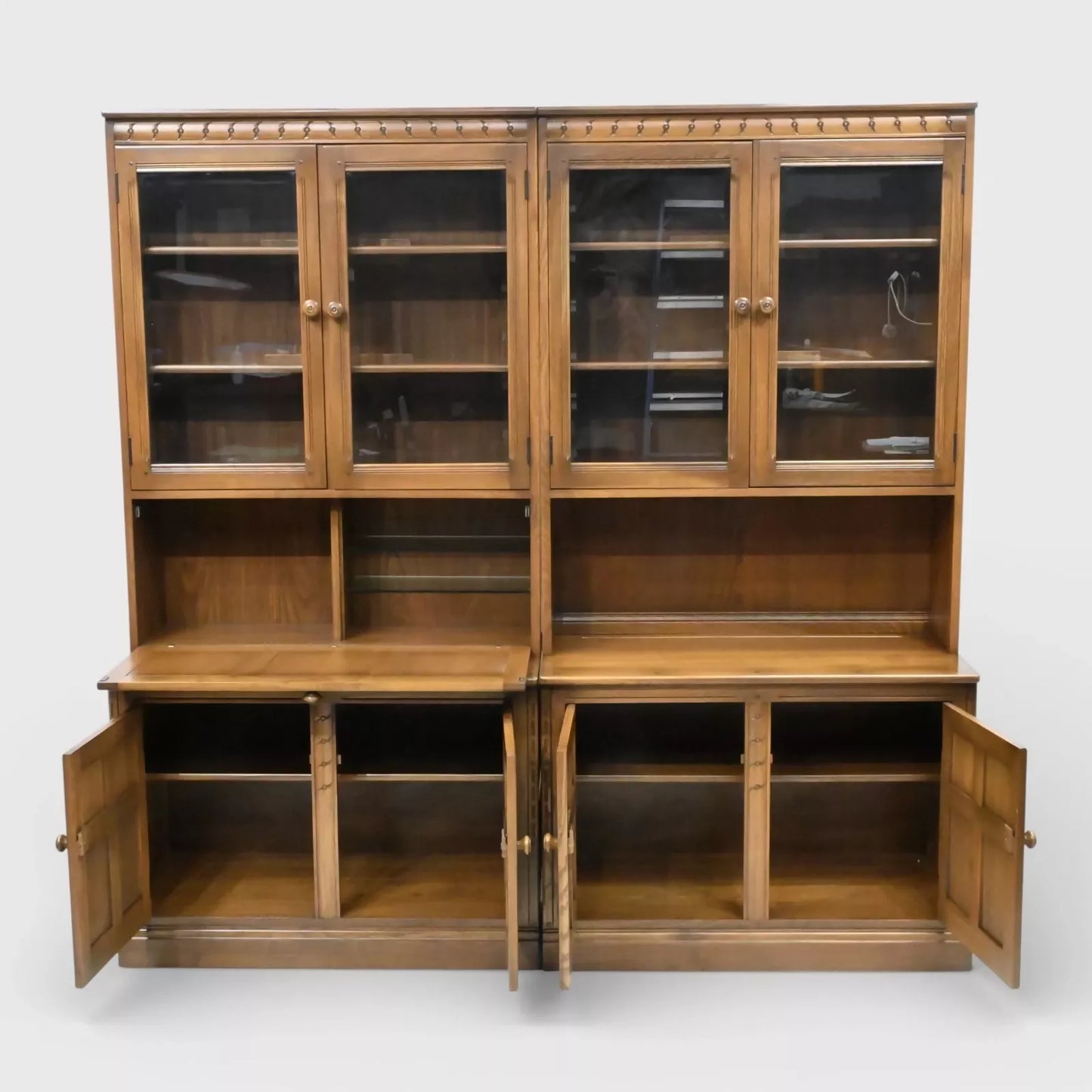 Ercol Mural Wall Unit Drinks Music Display Cabinets Golden Dawn FREE UK Delivery. SBR11036/1310E