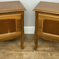 Pair of Bedside Tables Vintage French Louis Oak Nightstands Cabinets LOT 6226