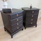 Pair of Stag Minstrel Bedside Tables Mid Century Burgundy Vintage 4 Drawer