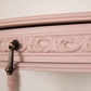 Blush Pink Demi Lune Console Table | Vintage Upcycled Half Moon Hallway Table