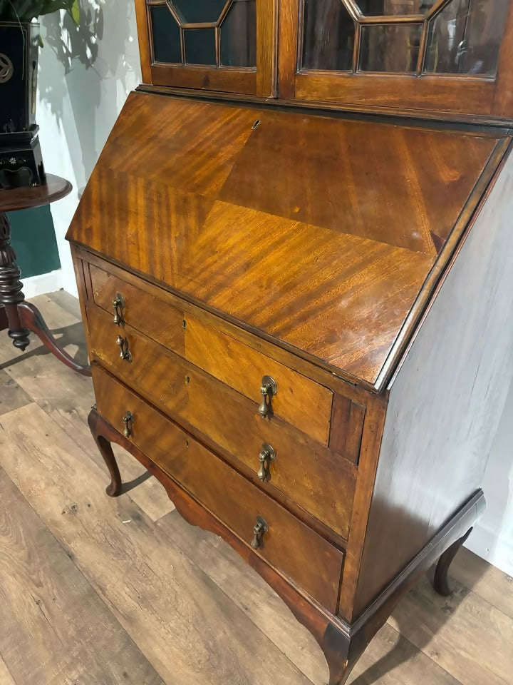 Vintage Mahogany Bureau Bookcase7