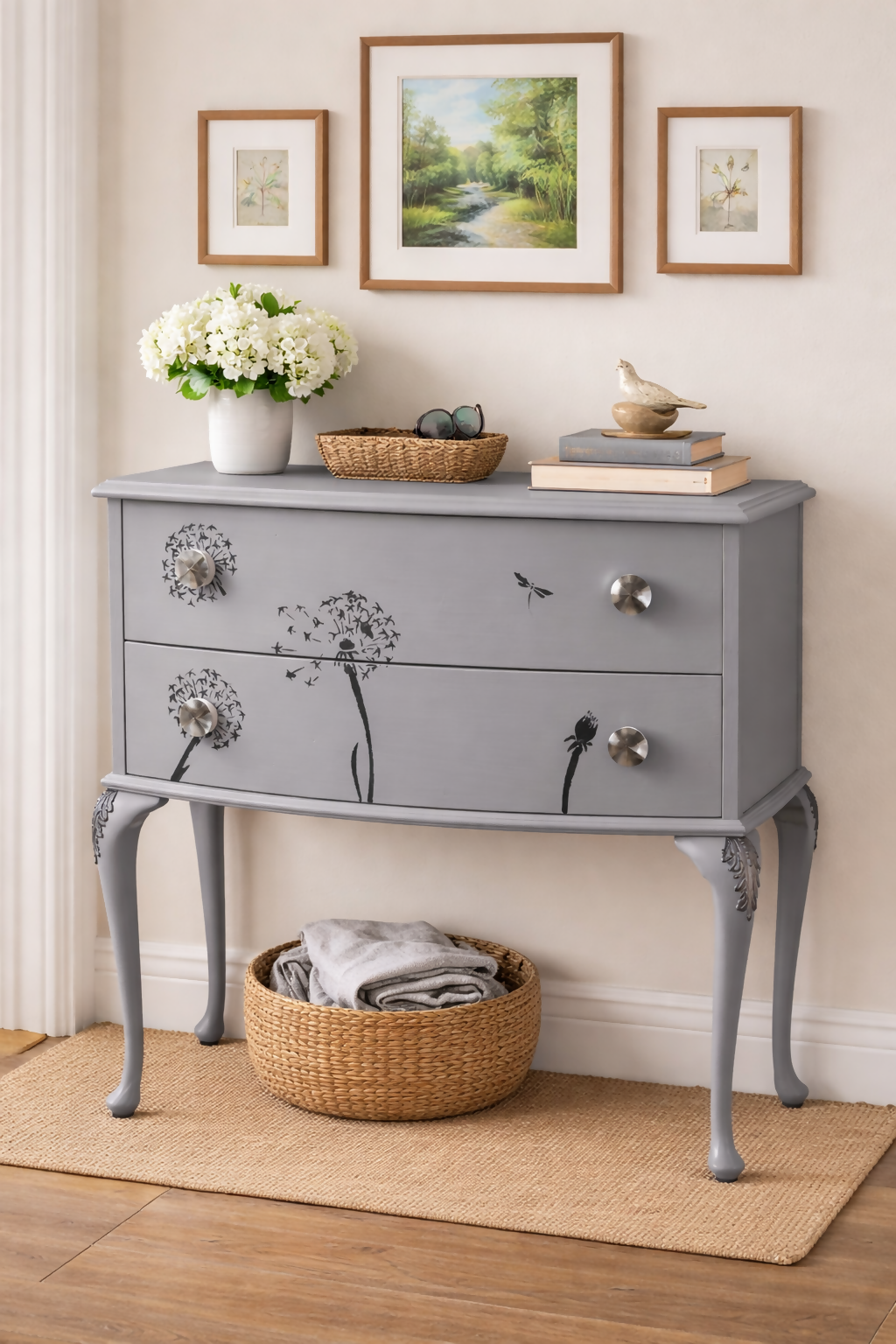 Queen Anne Legged 2 drawer Chest of Drawers