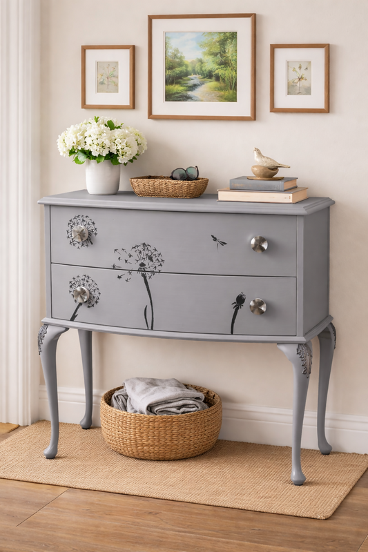 Queen Anne Legged 2 drawer Chest of Drawers