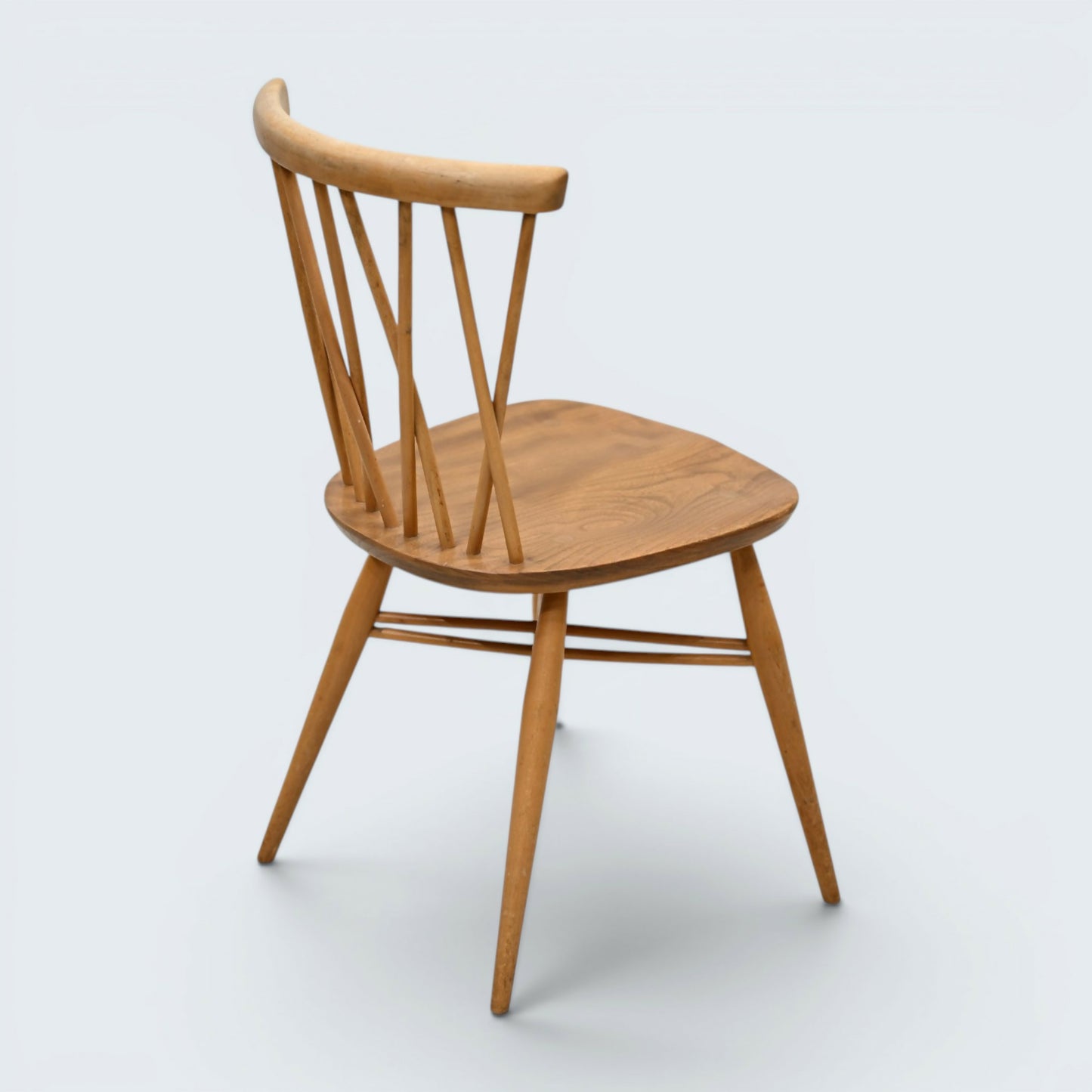 Set of 6 Vintage Ercol Candlestick Dining Chairs Blonde Elm Mid Century Retro