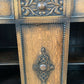 Antique 1920s Jacobean Revival Carved Oak Sideboard Geometric Buffet Cabinet