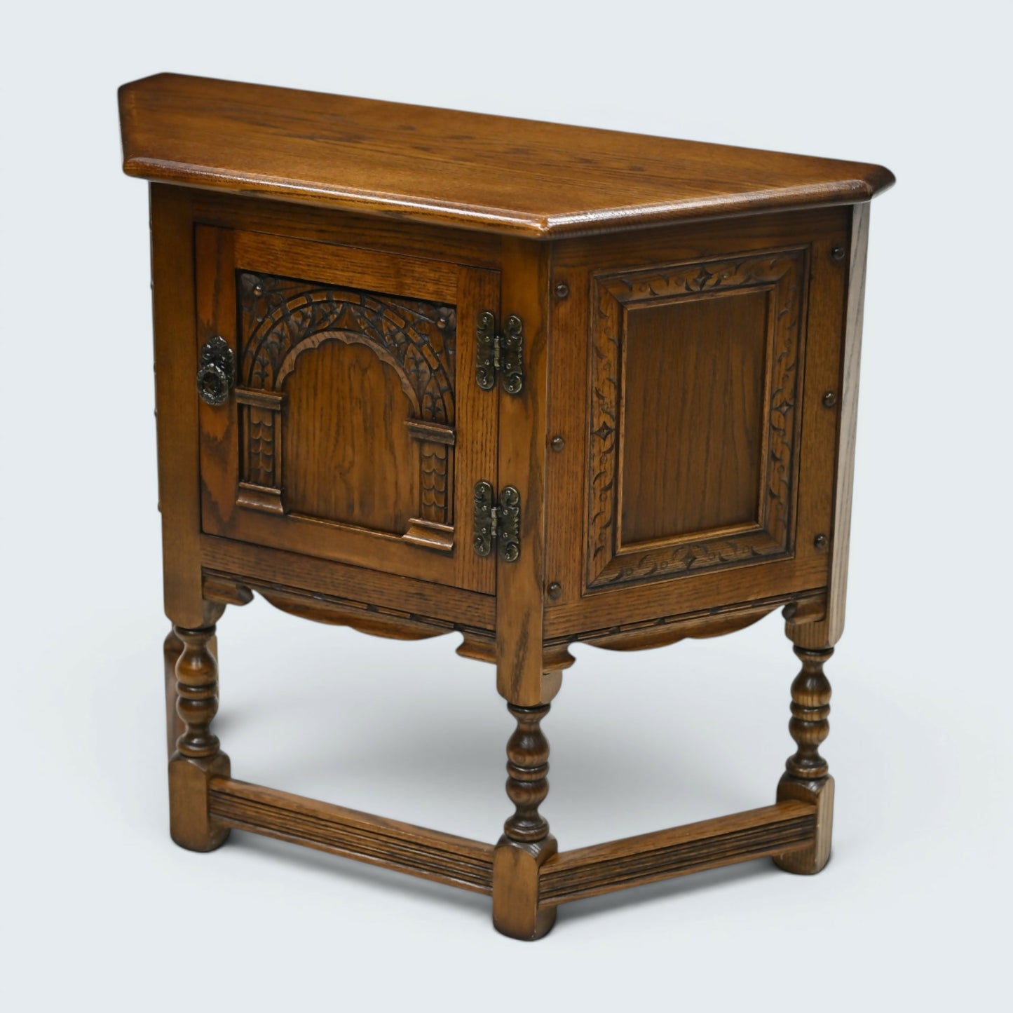 Old Charm Canted Table Hall Table Cupboard Light Oak Finish FREE UK Delivery