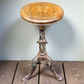 Vintage Industrial Antique Cast Iron and Elm Stool