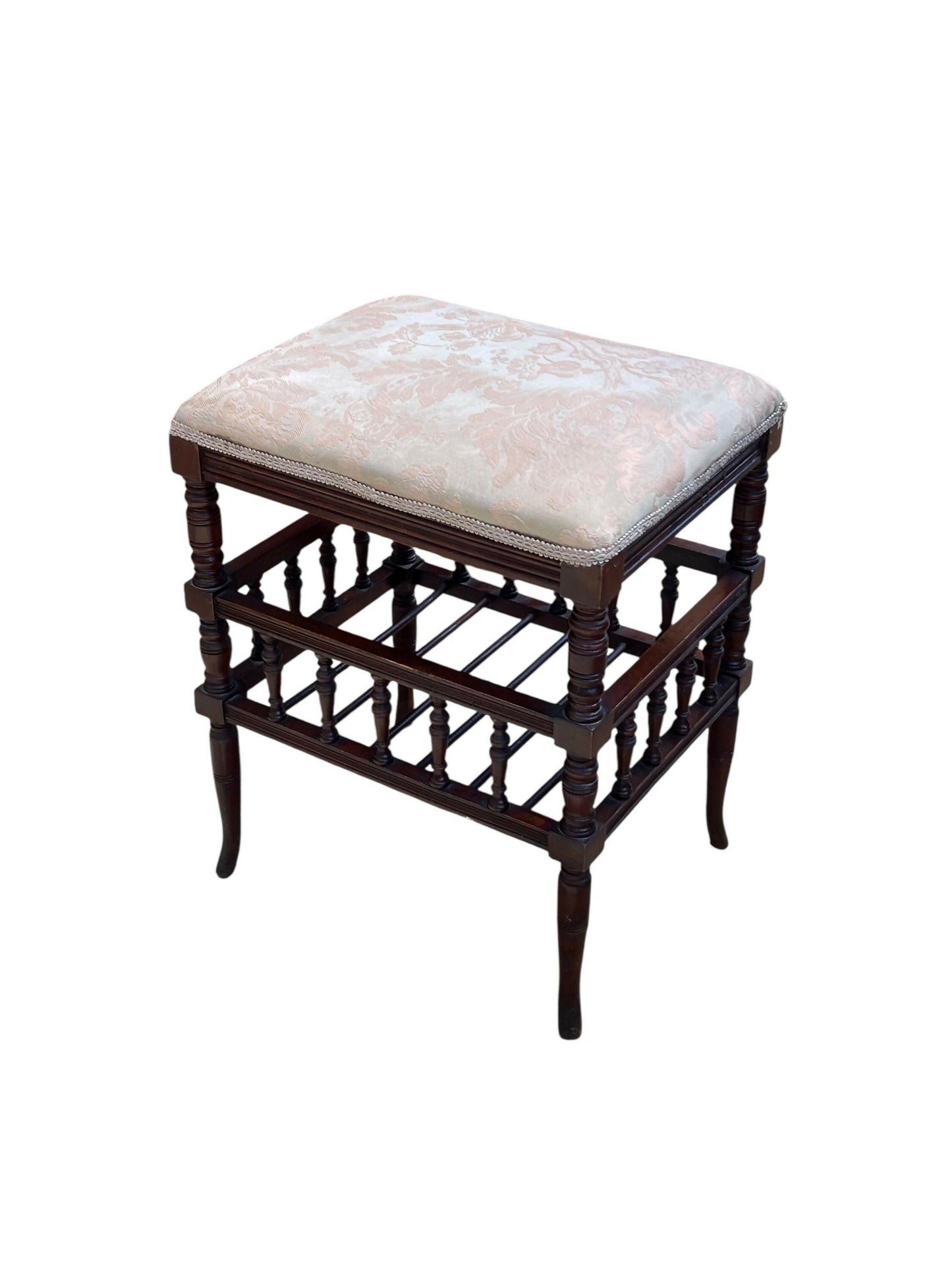 Antique Mahogany late Victorian spindle stool
