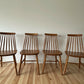 Vintage Set of 4 Mid Century Ercol Style Dining Chairs Stick Back Beech Chairs
