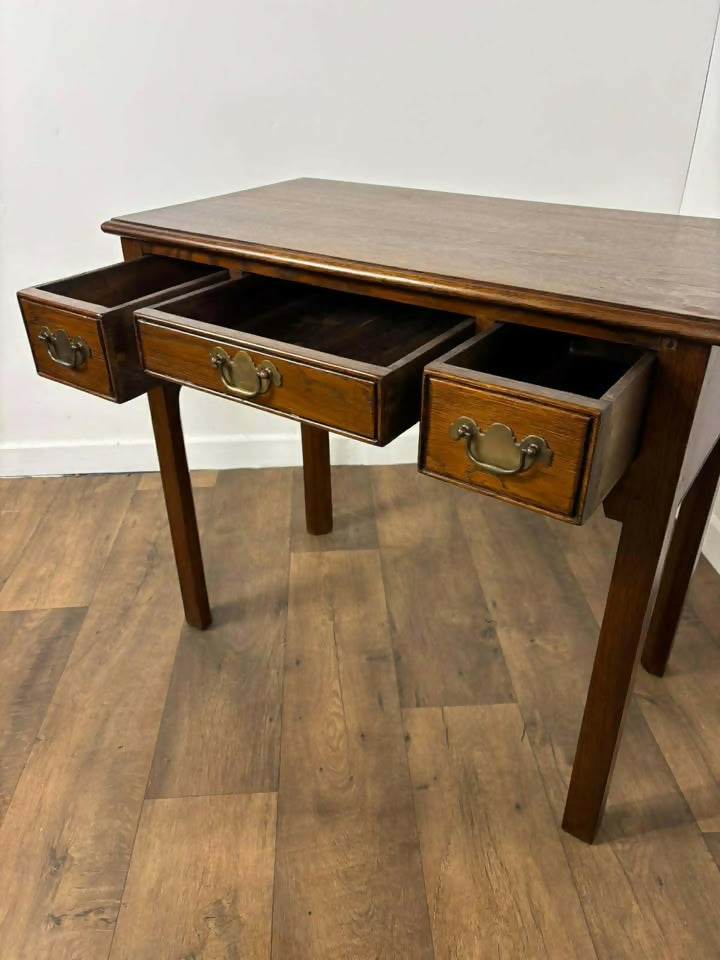 Reproduction Oak Lowboy Console Table