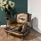 Brown Leather Wing Back Arm Chair2