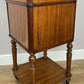 Bedside Table Antique French Style Marble Top Walnut Cabinet Nightstand LOT 6242