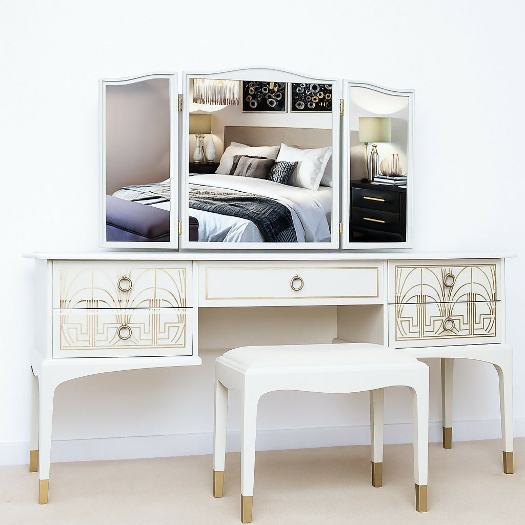 Stag Dressing table with mirror and stoolGRA