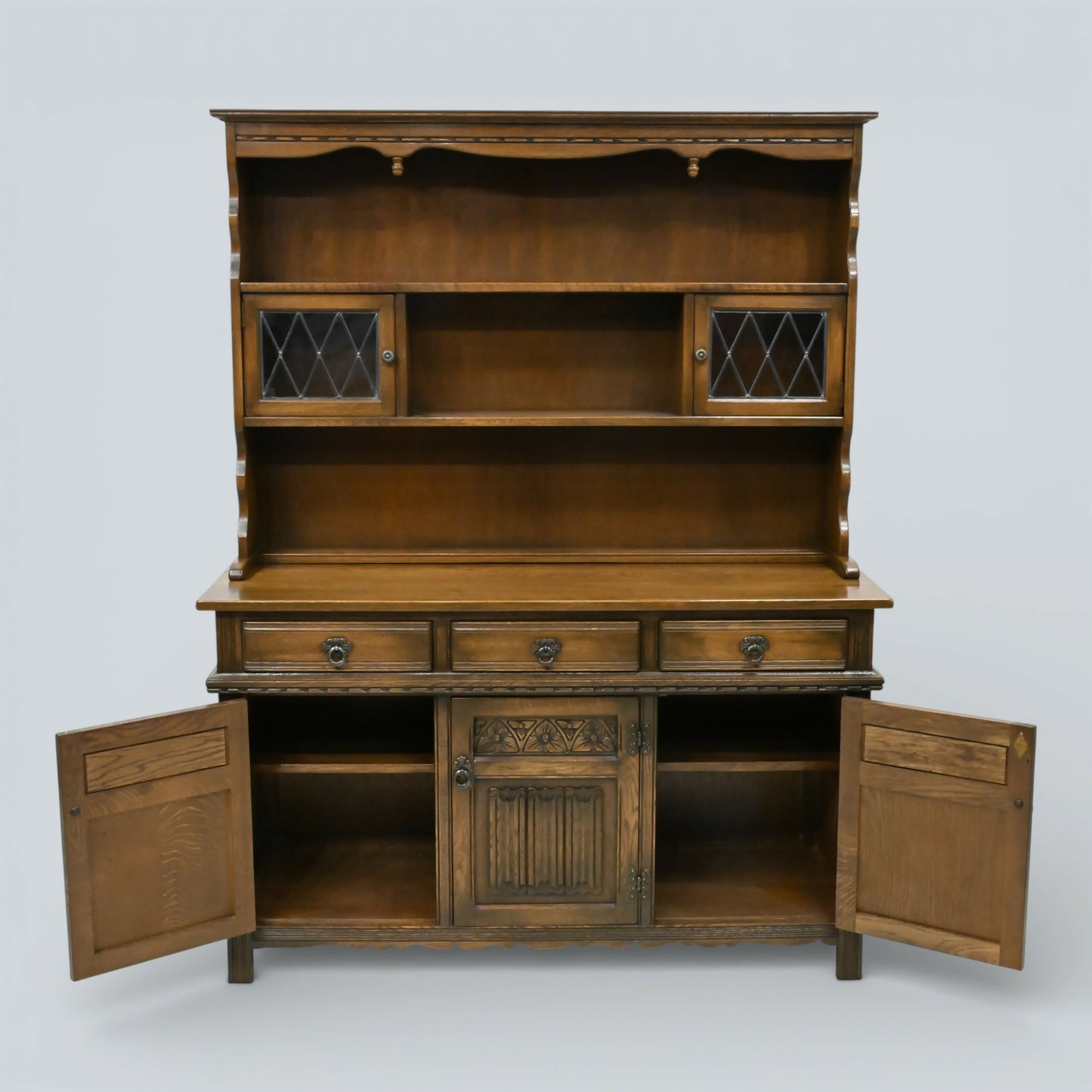 Old Charm Oak Dresser In Light Oak Finish Sideboard Display Top FREE UK Delivery