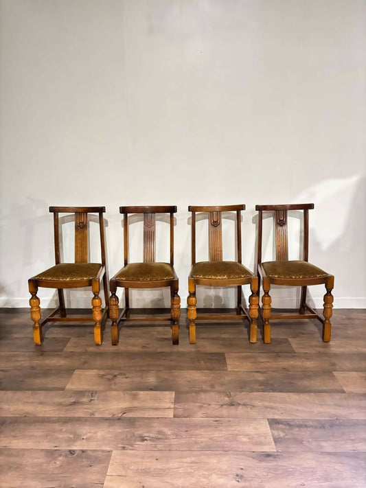 Vintage Honey Oak Dining Chairsmm