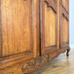 Wardrobe Vintage French Louis XVI Style Oak Four Door Mirrored Armoire LOT 4901
