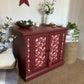 Cabinet Refinished in Red with Floral Decoupage