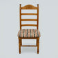 Set Of 6 Dining Chairs Ladder Back Country Beech Padded Seats FREE UK Delivery*