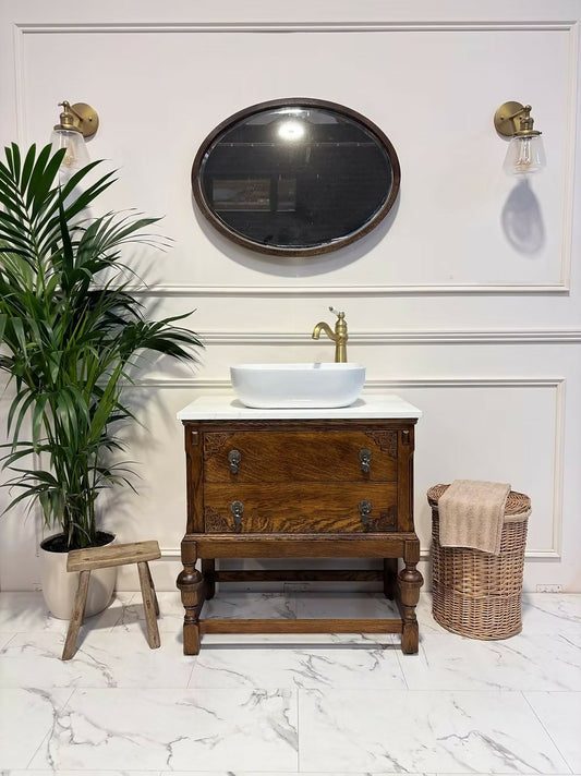 Traditional Vintage Wooden Bathroom Vanity Unit - George II